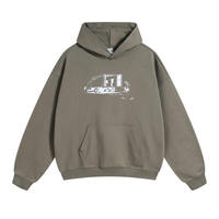 Sweat-shirt à capuche personnalisé en coton bouclé épais, couleur unie, décontracté, avec impression et broderie DIY, manches longues