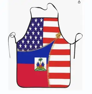 Alta qualità personalizzato Haiti America US LOGO grembiule regolabile grande Volume stampa grembiuli Vintage divertenti per la cucina