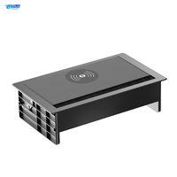 Organisateur de bureau carré en aluminium brossé, gestion des câbles électriques IP44, prise de courant pour table d'ordinateur, ensemble de prises 15W