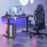 2025 bureau de jeu à hauteur réglable rvb lumière course PC ordinateur électrique Surface en Fiber de carbone Tables de jeu