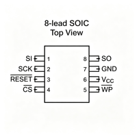AT45DB041E-SHN-T SOIC-8 SPI, Circuito Integrado de Memoria Flash NOR, 4Mbit, 1.65V-3.6V, Chip Flash Serial Industrial