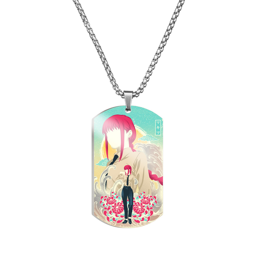 Anime Chainsaw Man Necklace Makima Denji Stainless Steel