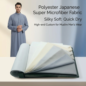 <span class=keywords><strong>Tissu</strong></span> Thobe en Polyester Micro Denier Style Toyobo, Vente en Gros Usine, Anti-statique, Anti-boulochage, Séchage Rapide, Teint, Évacuation de l'humidité, Léger - Product Image 1