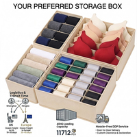 Boîte de rangement pliable rectangulaire en tissu, 16 compartiments, écologique, grande capacité, organiseur de rangement
