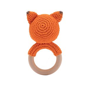 Jouets en <span class=keywords><strong>bois</strong></span> naturel pour bébé, anneau de dentition en coton, pour Crochet d'animaux, vente en gros, - Product Image 6