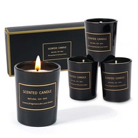 Private Label Luxus-Sojawachs-Duftkerzen mit Bambusholzdeckel in Geschenkbox