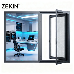 Fenêtres à battants en aluminium à rupture de pont thermique ZEKIN NFRC, résistantes aux ouragans américains, double ou triple vitrage - Product Image 1