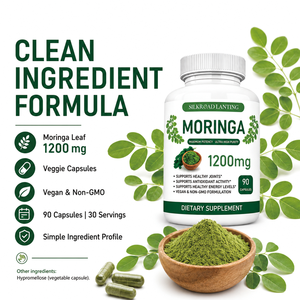 Cápsulas de Moringa de Marca Privada OEM, 1200 mg de Polvo de Hoja, Veganas, Sin GMO, Probadas por Terceros, Fórmula Personalizada, Venta al Por Mayor - Product Image 5