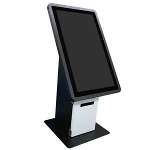 Sistema de encomenda de kiosk, android os 15.6 21.5 24 27, pagamento automático, kiosk, auto serviço pos, com terminal pos e impressora de 80mm