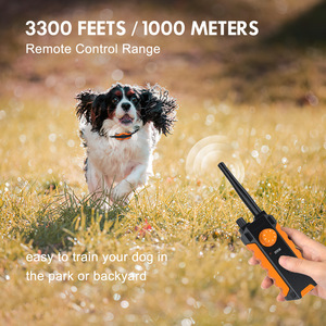 Entraîneur de chien télécommandé, portée de 3300 pieds, suppresseur d'aboiements, équipement d'entraînement pour animaux de compagnie, couleur noir et orange - Product Image 3