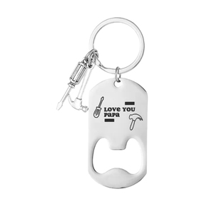 Porte-clés créatif à thème bière, ouvre-bouteille gravable au laser, porte-clés personnalisé avec breloques bière pour la fête des pères, cadeaux pour papa - Product Image 6