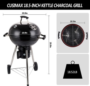 JIXIN JX0299 Barbecue à charbon de bois pour patio extérieur et jardin, bouilloire, barbecue portable semblable à la pomme - Product Image 5