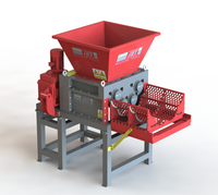 Broyeur de déchets métalliques et plastiques JHT Mini à double arbre de bonne qualité avec moteur/roulement, capacité de 300-3000 kg/h