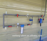 Système d'abreuvement avicole durable et automatique pour élevages de volailles, avec régulateur et kit d'installation, modèle Big Herdsman