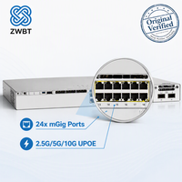 Commutateur Cisco Catalyst C9300-24UX-M 24 ports MGig UPOE L3 640 Gbit/s 480G StackWise 560W/1440W PoE Budget Meraki Cloud Managed