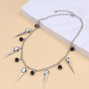 Collar con Colgante de Calavera de Metal Oscuro para Halloween, Joyería de Fiesta de Aleación de Zinc para Mujer, Diseño Geométrico de Esqueleto - Product Image 3