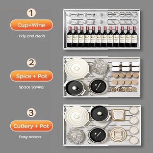 Armoire à <span class=keywords><strong>tiroirs</strong></span> extensible en acier au carbone blanc personnalisée assaisonnement pot à épices et ensembles d'organisateur de casseroles pour armoire - Product Image 6