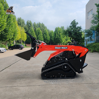 Mini CE EPA EURO 5 Rubber Track Skid Steer Loader Dengan Bucket Grapple Hidrolik untuk Pemuatan Mulsa dan Pekerjaan Pembersihan Kebun