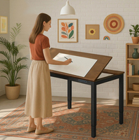 Table d'ordinateur de bureau simple réglable en hauteur de conception moderne avec style de panneau en bois