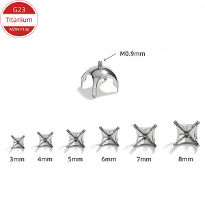 Titanium Zircon Claw Setting Base Round Meander Pattern DIY Jewelry Findings 3mm 4mm 5mm 6mm 7mm 8mm 2mm 2.5mm 4.3mm 5.3mm 6.3mm - Product Image 2
