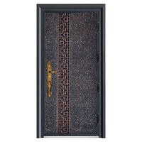 Porte d'entrée en acier résistante aux chocs avec verrou multipoints, design coulissant, style moderne pour usage extérieur