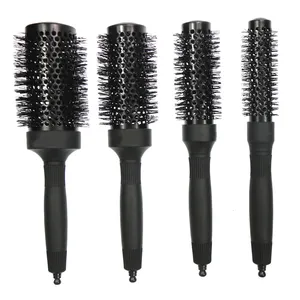 Professional factory round technology Ionic style hair brush aluminum nylon bristle salon ceramic ionic hair roller brush