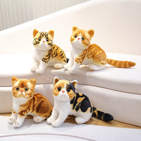 Nouvelle peluche transfrontalière, chat de simulation réaliste, peluche courte, poupée chat en coton PP, 11-30 cm, vente en gros