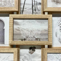 Ensemble de cadres photo 6x4 multi-ouvertures en MDF de style nordique, 44,5 cm, pour décoration murale de bureau, impression UV, collage pour la maison