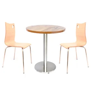 Europa Hot Selling Stijl Ronde Tafel Industriële Cafe Tafels Met Rvs Base Voor Restaurant Commerciële