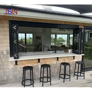 Fenêtre pliante horizontale en verre avec cadre en aluminium, design moderne, insonorisée, à économie d'énergie, avec persiennes - Product Image 1