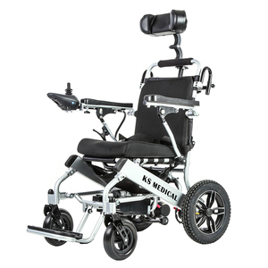 KSM-601MR <b>Backrest</b> Manual Reclining Electric Mobile Wheelchair with Safety Brakes and Antibacterial Cushion Foldable Wheelchair - Product Image 2
