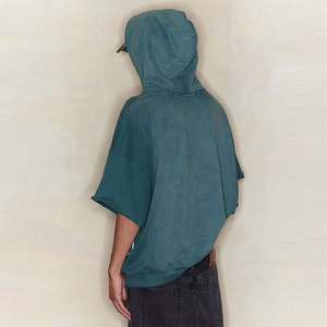 Custom Vintage <b>Short</b> <b>Sleeves</b> <b>Hoodie</b> for <b>Men</b> Summer Vintage Washed <b>Hoodie</b> - Product Image 3