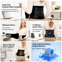 Ceinture de massage chauffante vibrante pour la taille, outil de massage ergonomique portable pour le massage quotidien à domicile