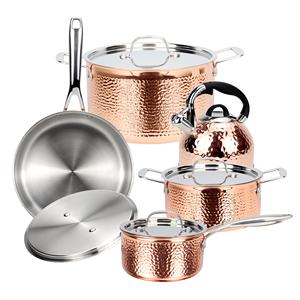 Ev pişirme yapışmaz TENCERE SETİ Pot özelleştirilmiş 10 adet bakır TENCERE SETİ ile ıslık çalan su ısıtıcısı - Product Image 1