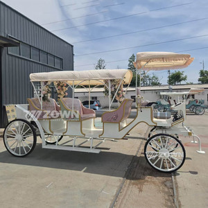 Luxury Horse Carriage for Weddings Sightseeing white 3-<b>row</b> sightseeing horse carriage Special Transportation - Product Image 2