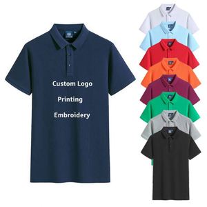 เสื้อโปโลชายปักโลโก้ตามสั่ง แห้งเร็ว สีพื้น แขนสั้น ผ้าถัก กระดุมติด เสื้อโปโลสำหรับทำงาน เล่นกอล์ฟ - Product Image 2