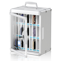 Boîte de rangement murale rectangulaire Glosen N2624 en alliage d'aluminium pour téléphones, emballée en carton, 24/36 compartiments pour les écoles, les salles de conférence