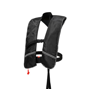 Fabrication OEM <span class=keywords><strong>de</strong></span> gilets <span class=keywords><strong>de</strong></span> <span class=keywords><strong>sauvetage</strong></span> gonflables auto-gonflants noirs pour adultes, pour la sécurité aquatique et le <span class=keywords><strong>sauvetage</strong></span> - Product Image 1