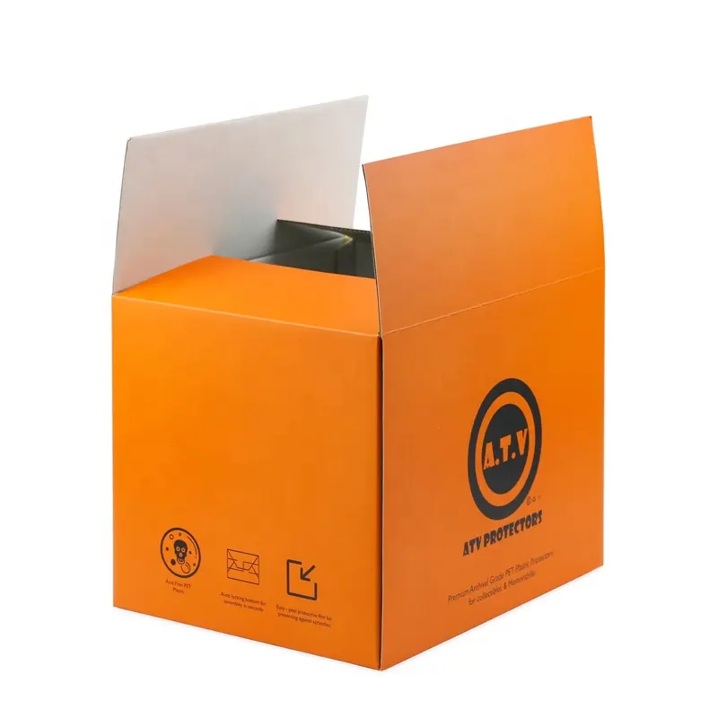 Kotak Kemasan Bergelombang Oranye Logo Kustom Kardus Mailer Karton Kotak Surat