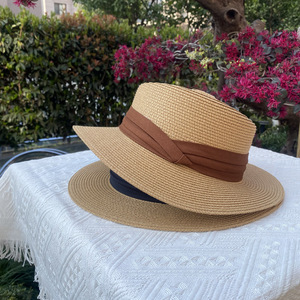 Sombreros de paja de tapa plana personalizados al por mayor sombrero de paja de papel de verano de alta calidad sombrero de paja visera de playa de verano GORRA DE PAJA - Product Image 2