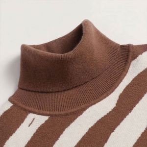 Suéter de Punto Personalizable con Patrón Jacquard Bordado, Cuello Alto, Informal, de Invierno, para Mujer - Product Image 4