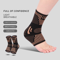 KS-3025 # Cuivre Pied de Support de Cheville Bandage Brace Cuivre Infusé De Compression Cheville Manches Plantaire Récupération