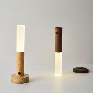 Lámpara de Pared Creativa con Diseño de Madera, Luz Nocturna LED con Control Remoto, Regulable, con Succión Magnética para Dormitorio y Pasillo - Product Image 4