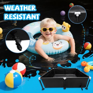 สระน้ำกลางแจ้งขนาดเล็กทำจากไวนิล ทนทาน เหมาะสำหรับเล่นลูกบอลในสระ ตักปลา แช่ตัวสัตว์เลี้ยง - Product Image 2