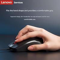 Souris optique filaire authentique Lenovo M05, souris USB pour ordinateur avec design symétrique pour le bureau et la maison