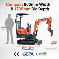 Mini-excavatrice de 0,8 tonne pour usage agricole, vente directe d'usine, excavatrice compacte, meilleur prix