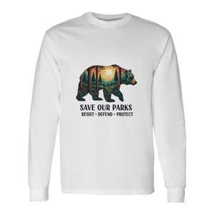 Camiseta de manga larga Save Our Parks Resist Defend Protect, ropa para parques nacionales - Product Image 1
