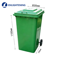 Poubelle à déchets en acier galvanisé de 360 L pour hôpital, poubelle à recyclage médical, poubelle à ordures, bac à déchets avec roues