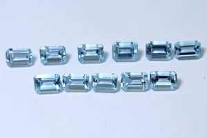 Ensemble de 10 pierres précieuses aigue-marine bleue naturelle 11.20 carats octogone à facettes 7x5mm pour la fabrication de bijoux - Product Image 5