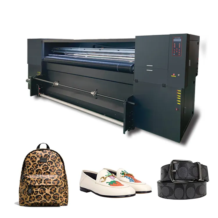 1900mm Water- based friendly dark PU/PVC leather printer can printing on dark leather , PVC, Soft film Direct To Textile Printer